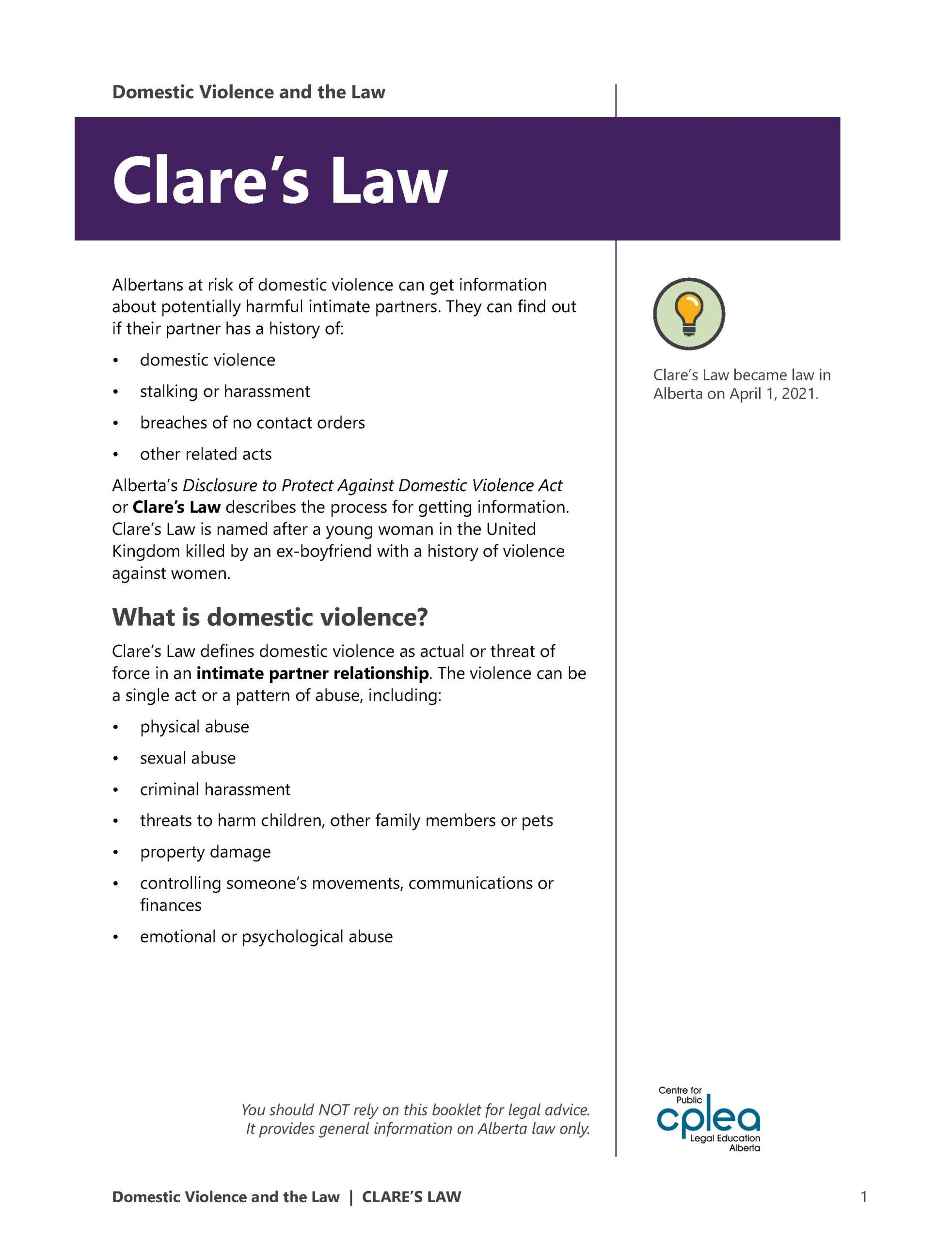 Domestic Violence Clare's Law