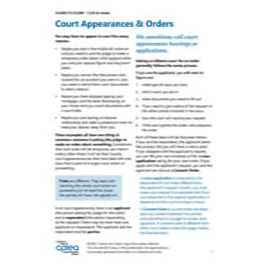 Court Appearances And Orders Cplea Ca