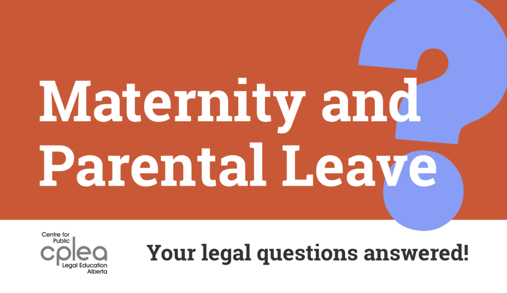 Marketing image for a webinar called Maternity and Parental Leave, your legal questions answered